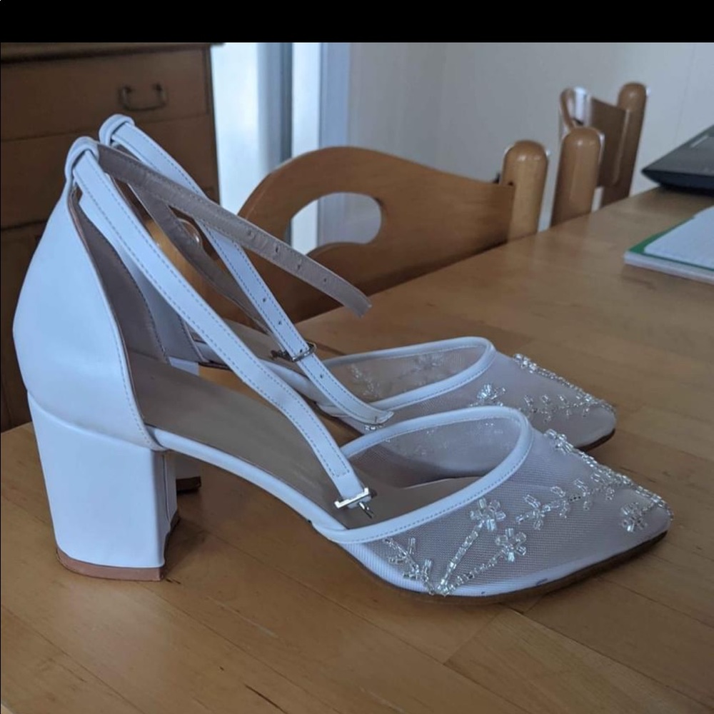 White wedding heels